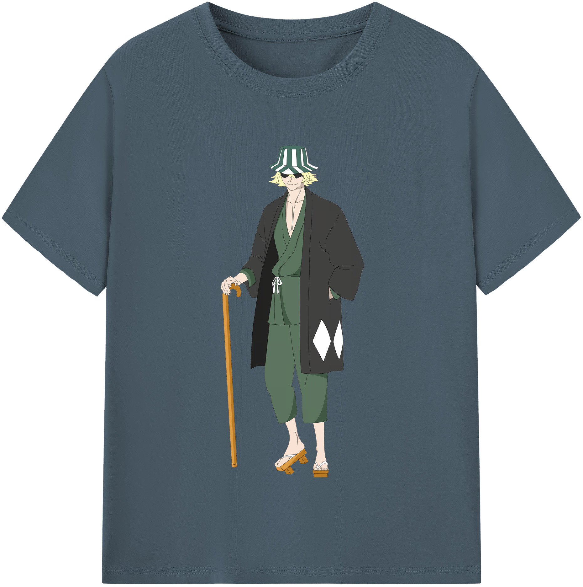 （画像用） "ブリーチ 浦原 喜助（うらはら きすけ） BLEACH Urahara Kisuke " 綿100％半袖Tシャツ（フロントプリント）